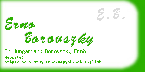 erno borovszky business card